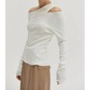 Women's Ingrid One Shoulder Rib Top - CRESCENT - 2 of 4