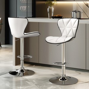Vatros Swivel Bar Stools Upholstered Adjustable Height Counter Stools Set of 2 - 1 of 4