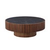 GDFStudio Zivara Modern Round Coffee Table with Sintered Stone Tabletop - 3 of 4