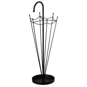 Vintiquewise Black Umbrella Shaped Creative Umbrella Holder Stand for Indoor and Outdoor - 1 of 4
