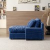 VASIP Modern Beige Sleeper Sofa Bed - Luxury Corduroy Upholstery Couch with Chaise | Convertible Daybed for Living Room - 2 of 4