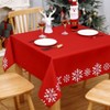 Christmas Snowflake Tablecloth Solid Xmas Table Cloth Holiday Decorative Tablecovers for Indoor Outdoor Party Kitchen Dining - 2 of 4