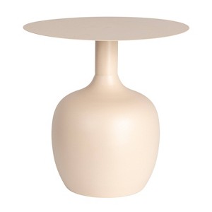 Storied Home Chic Round Side Table Cream - 1 of 4