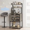 Whizmax Wine Bar Rack Cabinet, Freestanding Wine Cabinet with Glass Rack Wine Bottle Holders, Industrial Bakers Rack for Kitchen Living Dining Room - 4 of 4