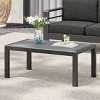 Outdoor Aluminum Coffee Table with Tempered Glass Top, Modern Accent Table for Patio, Garden, or Lounge Seating Area – The Pop Home - 2 of 4