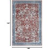 Medallion Floral Rug,Vintage Distressed Low-Pile Non-Slip Indoor Carpet, Machine Washable Area Rug for Home, Office & Bedroom Decor - 2 of 4