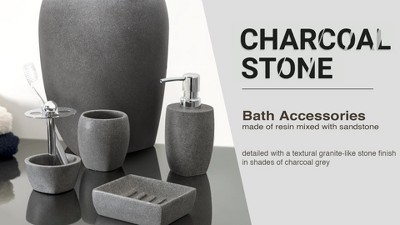 Charcoal Gray Resin Stone Soap Dispenser