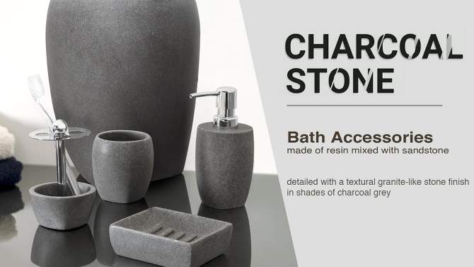 Charcoal Stone Wastebasket Gray - Allure Home Creations, 2 of 6, play video