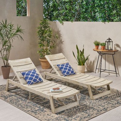 Acacia Wood Patio Chaise Lounge -Slat Paneling, Patio Accent Chair, Sleek Exotic Adjustable Outdoor Recliner Chair -Christopher Knight Home