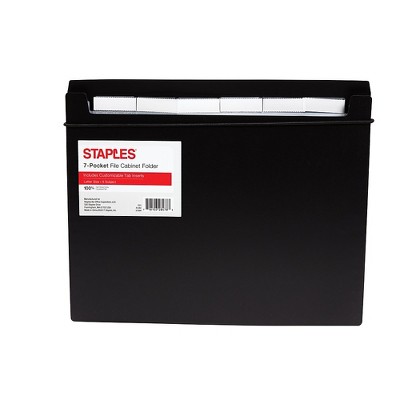 Staples 7-Pocket File Cabinet Portable File Letter Size Black (51847) 51844/TR51844