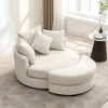 CLIHOME 360° Swivel Accent Barrel Chair with Storage Ottoman & 4 Pillows, Modern Chenille Leisure Chair Round Accent - 2 of 4