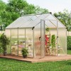 Large Aluminum Greenhouses for Outdoors, Heavy Duty Polycarbonate Greenhouse with Roof Vent, Walk-In Green Houses for Winter Garden, Backyard - 3 of 4