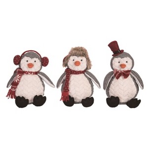 Transpac Plush Playful Penguin Set of 3 Christmas Home Decorations - 1 of 1