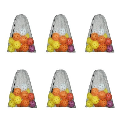GSE 12x18" Mesh Drawstring Bag with Lock for Baseball, Softball, Tennis, Pickleball Ball, Golf Ball, Beach, Laundry