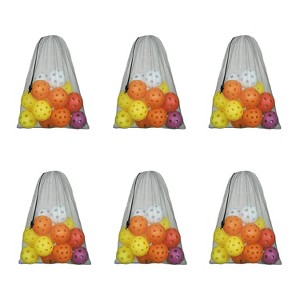 GSE 12x18" Mesh Drawstring Bag with Lock for Baseball, Softball, Tennis, Pickleball Ball, Golf Ball, Beach, Laundry - 1 of 4
