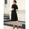 INSPIRE CHIC Women's Work Short Sleeve A-Line Business Casual Midi Dresses - 3 of 4