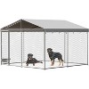 Acekool Outdoor Dog Kennel, 10x10FT Large Metal Dog House with Feeding Door & Waterproof UV Roof for Yard or Garden - 2 of 4