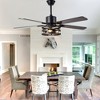 Bella Depot 52" Black Cage Farmhouse Ceiling Fan with Light - 3 of 4