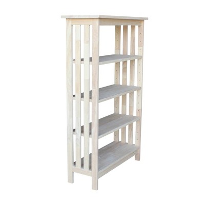Adjustable Beige Solid Wood 38" 4-Tier Shelf Unit