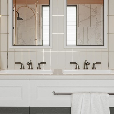 Brushed Nickel 8 in. Widespread Double-Handle Waterfall Bathroom Faucet