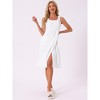 INSPIRE CHIC Women's Shower Wrap Wearable Button Bath Towel Robe Strap Sleeveless Dress with Snaps Pockets Spa - 3 of 4