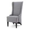 Modern Tufted Wooden Upholstered Dining Chair with wings for Bedroom and living room-Christopher Knight Home - 2 of 4