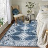 Area Rug Living Room Rug Moroccan Rug Soft Rugs Non-Slip Rubber Backing Boho Vintage Carpet for Bedroom Dining Nursery Home Office, 8' x 10' Blue - 2 of 4