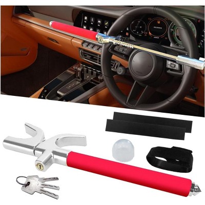 TruAIR Universal Retractable Car Steering Wheel Lock with Keys