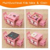 Kids Table and Chair Set, 4 in 1 Wooden Activity Table & 2 Chairs with Storage Drawer Detachable Tabletop for Toddlers Kids Drawing, Reading - 4 of 4