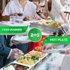 Nutrichef Professional Stainless Steel Buffet Warmer Server with 3 Trays | Portable Hot Plate Food Warmer - 2 of 4