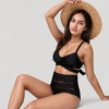 Anna-Kaci Swim Women's Wrap Bikini Top with Mesh High Waist Bottom for Sleek and Modern Two-Piece Swimsuit Look - 4 of 4