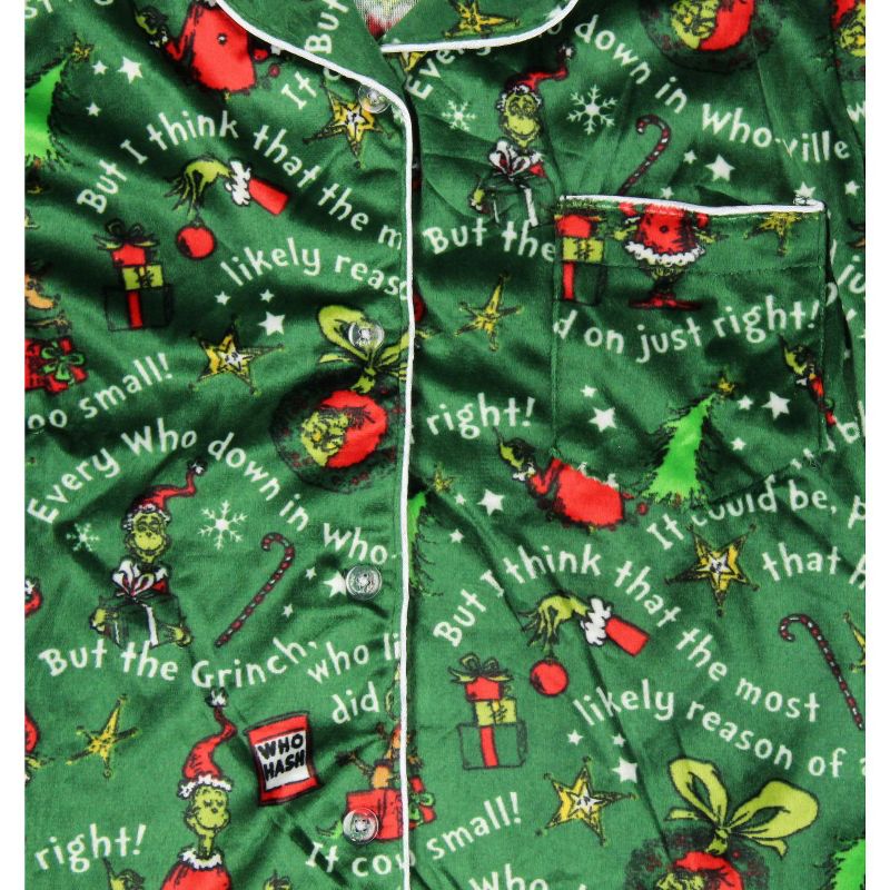 How the Grinch Stole Christmas Tossed Print Collar Sleep Family Pajama Set, 4 of 5