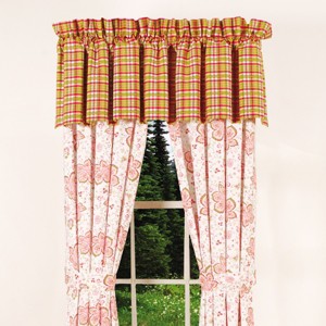 C&F Home Hot Pink Plaid Green Girls Children's Room Kids Cotton Bedroom Guestroom Premium Window Woven Valance - 1 of 2