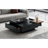 Gulches Movable Top Coffee Table - Modern Square Table with High Gloss Finish & 4 Hidden Storage Drawers for Living Room - 4 of 4