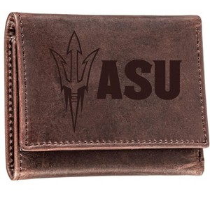 Evergreen NCAA Arizona State Sun Devils Brown Leather Trifold Wallet Officially Licensed with Gift Box - 1 of 1