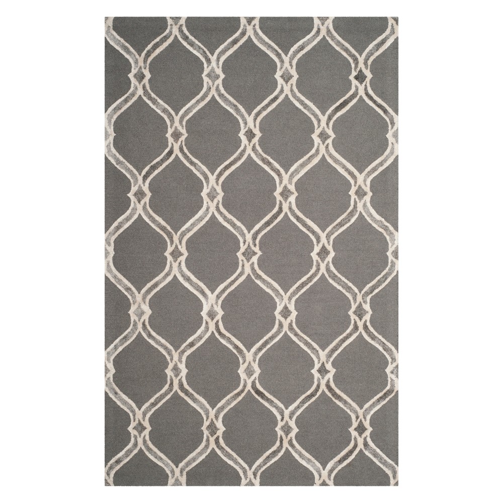 5'x8' Simone Geometric Area Rug Dark Gray/Ivory - Safavieh