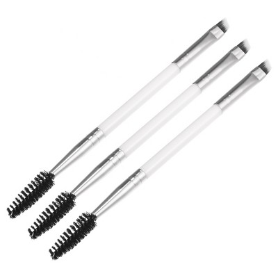 Unique Bargains Soft Double Heat Angled Eyebrow Brush Eyelash Extension Brush for Women Eye Makeup