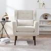 KTMBDW Modern Upholstered Accent Chair Armchair with Pillow, Fabric Reading Living Room,Single Sofa with Lounge Seat and Wood Legs - 2 of 4