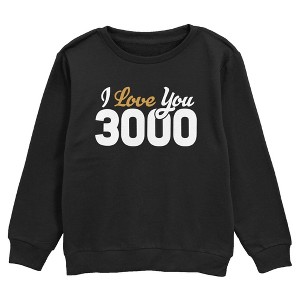 Boy's Marvel Avengers: Endgame Valentine's Day Iron Man I Love You 3000 Sweatshirt - 1 of 2