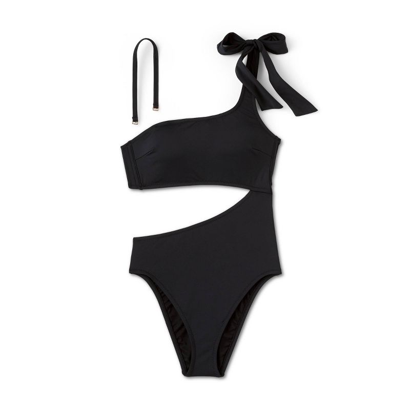 Women's One Shoulder Bow Cut Out One Piece Swimsuit - Shade & Shore™, 5 of 13