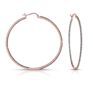 Chic and Stylish Colored Cubic Zirconia Slim Large Hoop Earrings for a Bold and Radiant Statement - 1 of 3