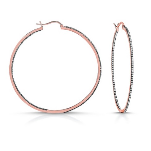 Chic and Stylish Colored Cubic Zirconia Slim Large Hoop Earrings for a Bold and Radiant Statement - image 1 of 3