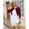 Women's 3/4 Sleeve Cardigans Elegant Crochet Open Front Shrug Cropped Sweaters Knit Shrug Sweaters Bolero for Dresses - 4 of 4