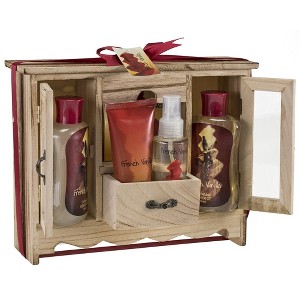 Freida & Joe  French Vanilla Fragrance Spa & Skin Care Collection in Natural Wood Curio Bath & Body Gift Set - 1 of 4