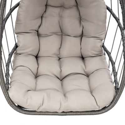 Nestfair 3.6ft Wicker Outdoor Hammock Chair Gray