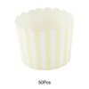 Unique Bargains Medium Thin Stripe Disposable Baking Cups Wood Pulp Paper PE Coating 2.76"x2.17" 50 Pcs - 4 of 4