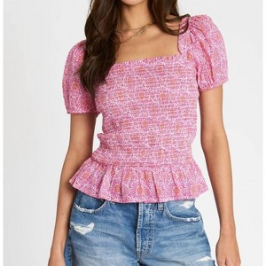 Women's Smocked Paisley Top - dRA Los Angeles - 1 of 3