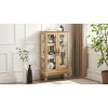 2 Doors Curio Cabinet, Display Cabinet With Mirrored Back Panel And Adjustable Shelves, Lighted Display Cabinet-Cuddlewood - 3 of 4