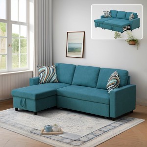 AndMakers 83.6 in. Polyester Full Size Sofa Bed with Storage - 1 of 4