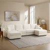 MYINDA U-shaped Deep Seat Sectional Couch, Thick Padded Sofa with Storage Armrests, USB and Phone Holder - 4 of 4